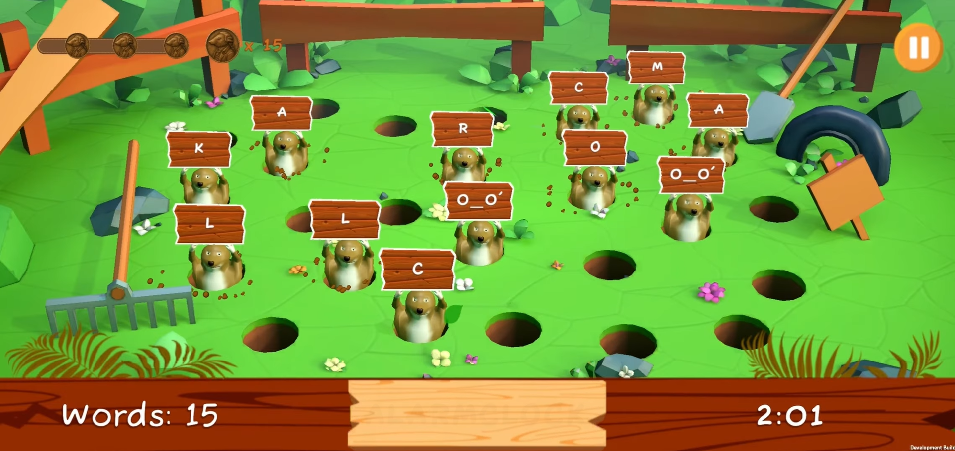 Whack-A-Word gameplay
